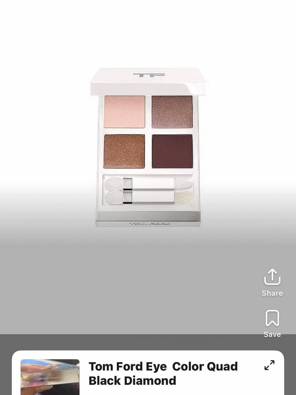 Tom Ford White Compact Eye Quad with Pink, Bronze, Taupe, Dark Brown Shades